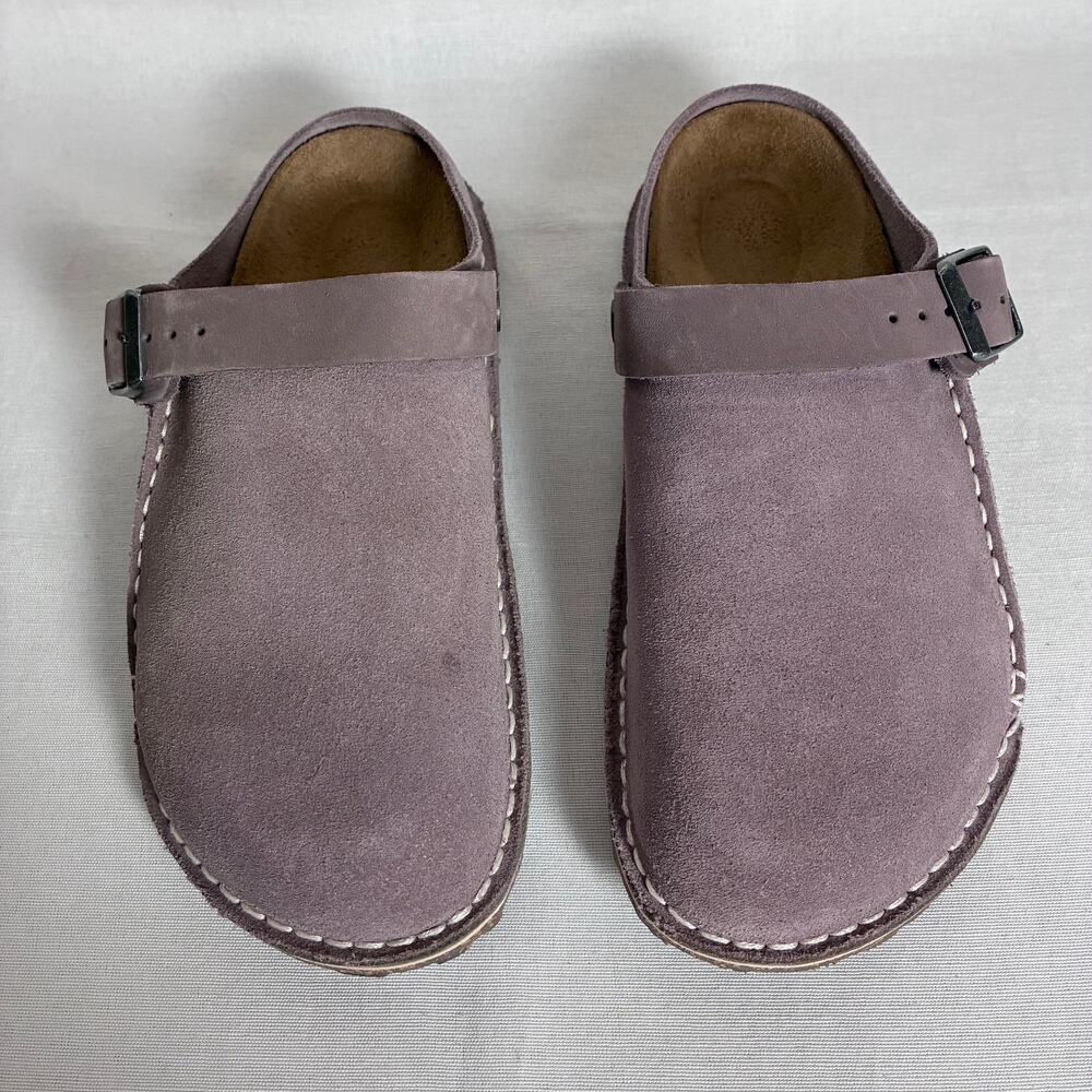 Birkenstock Lutry Premium Suede Clogs 38 7 Convertible Strap Mule w Box 1026362